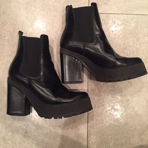 MIISTA YOLANDA BLACK LEATHER PLATFORM BOOTS
